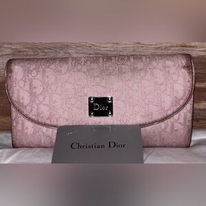 Christian Dior Monogram Pink Canvas Long Wallet GC
